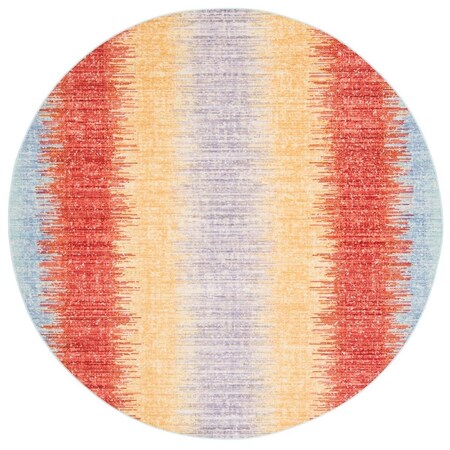 Safavieh 6 x 6 ft. Windsor Power Loomed Round Area Rug; Yellow & Purple WDS304C-6R